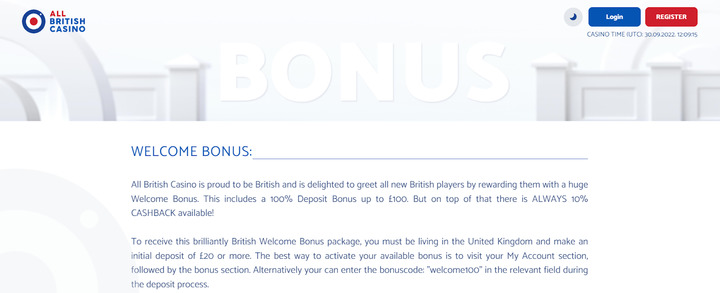 AllBritish bonus explanations are in a separate section