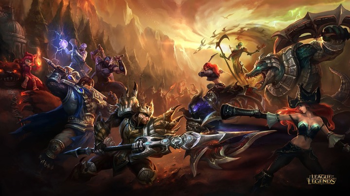 The battle between the main characters of the online game League of Legends