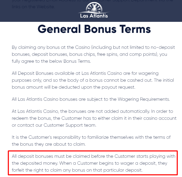 las Atlantis bonus terms
