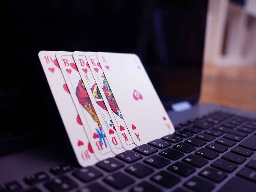 some cards and a laptop