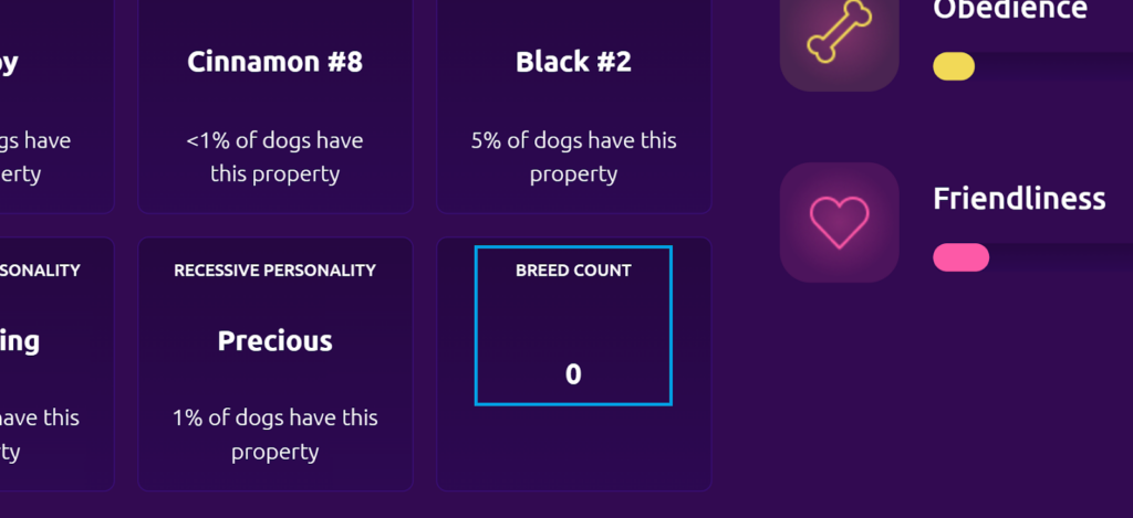 The breed count information in a profile of a puppy from the Dogami marketplace 