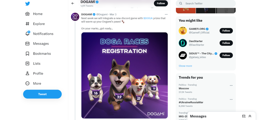 DOGA NFT game event announcement 