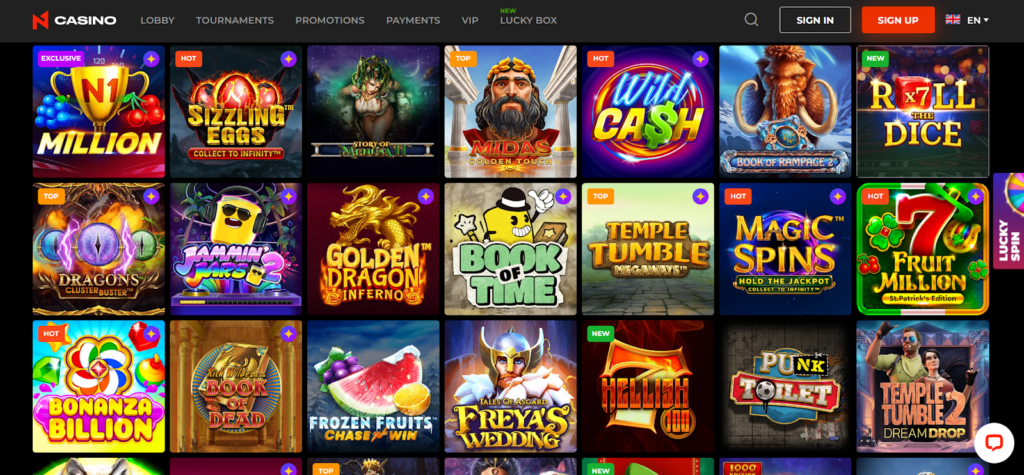 N1 casino slots section 