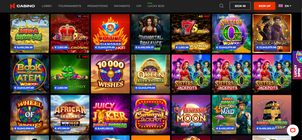 N1 casino jackpot online gambling games