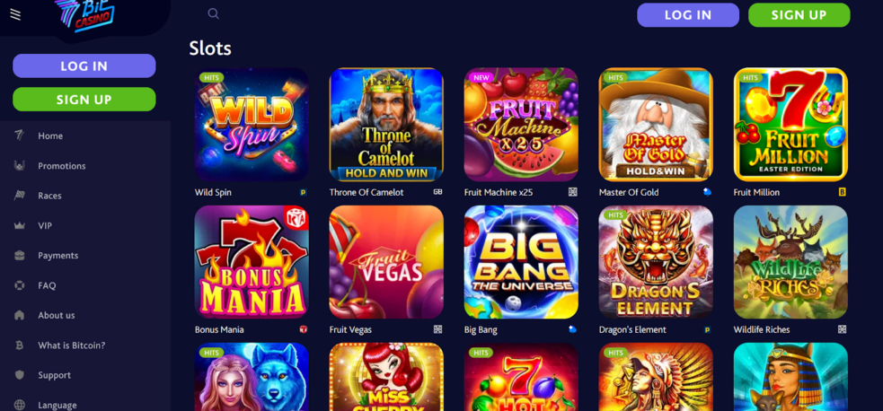 7Bit casino slots section 