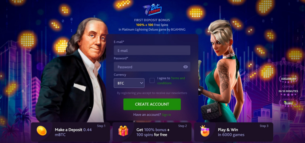 Bit casino registration page