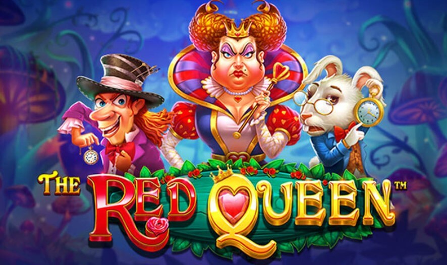 An Alice in Wonderland-themed slot machine's cover 
