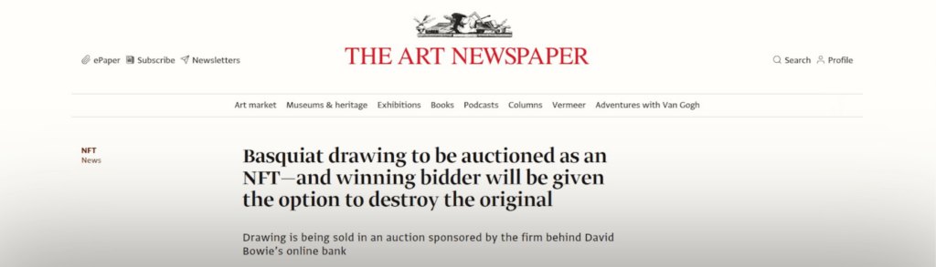 The announcement about that auction in the Art Newspaper 