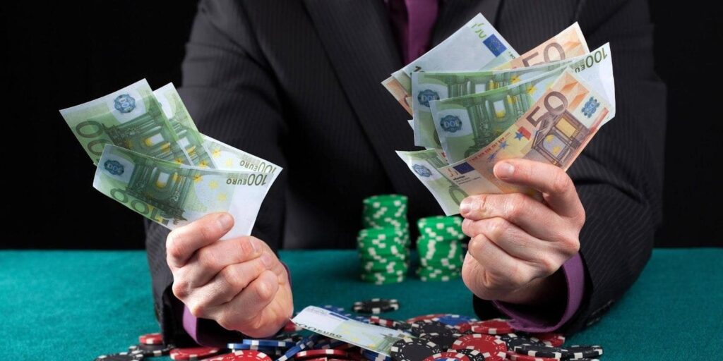 A gambler plays for money