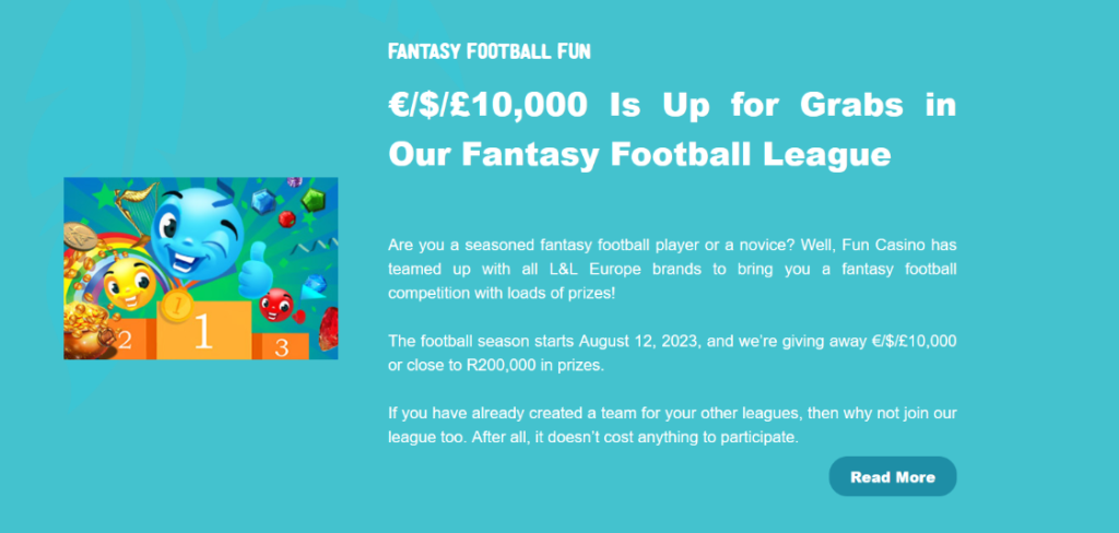 Fantasy football league promo banner 