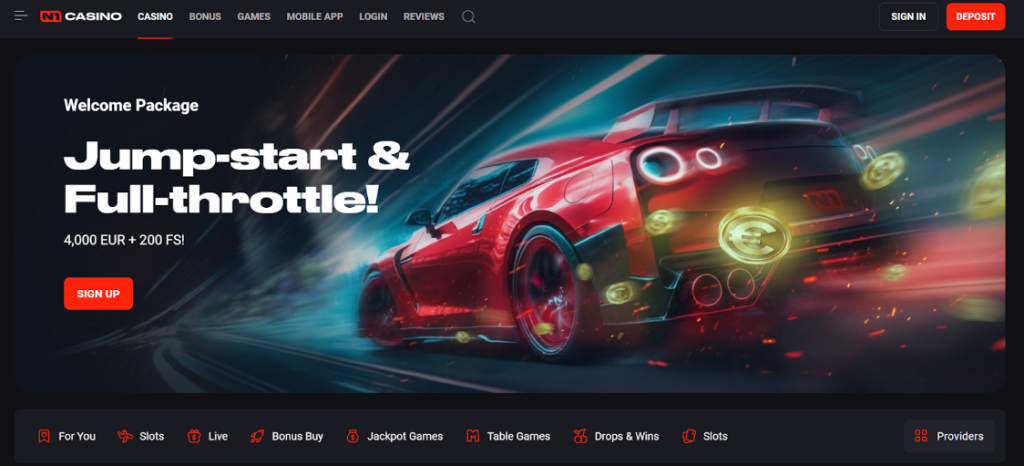 N1 Casino home page