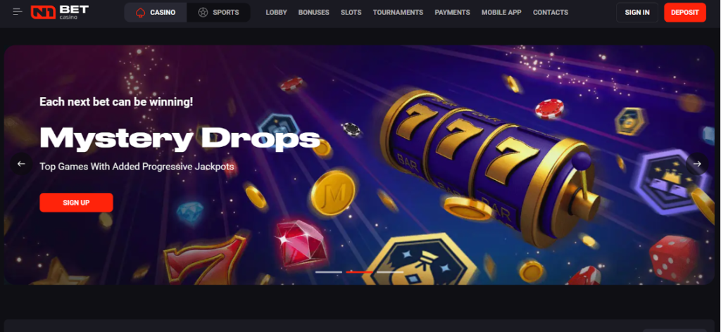 N1Bet Casino home page
