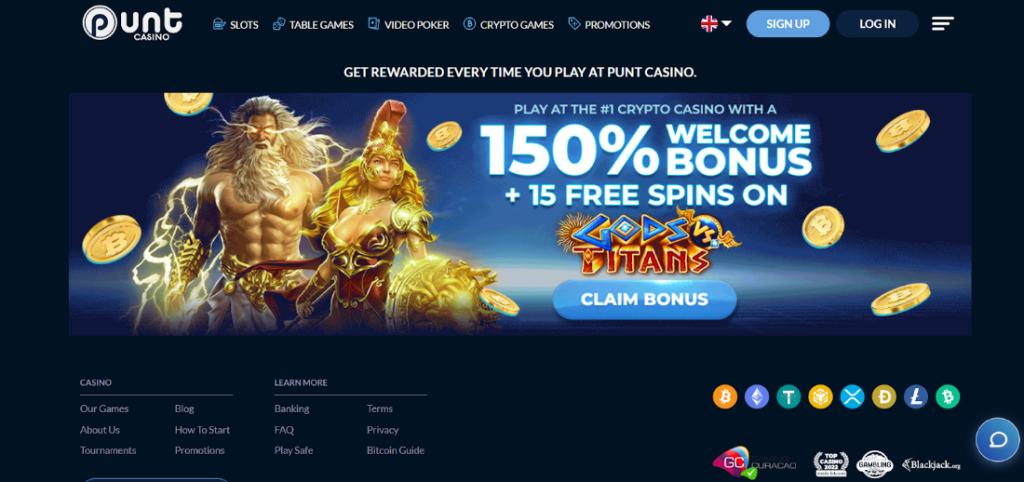 Punt Casino promotions page